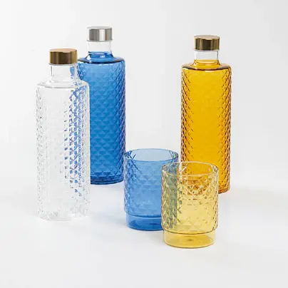 Isolano bottiglia disponibile in vari colori - 0,965 Lt - box con 2 Tappi ermetici inclusi - argento ed oro