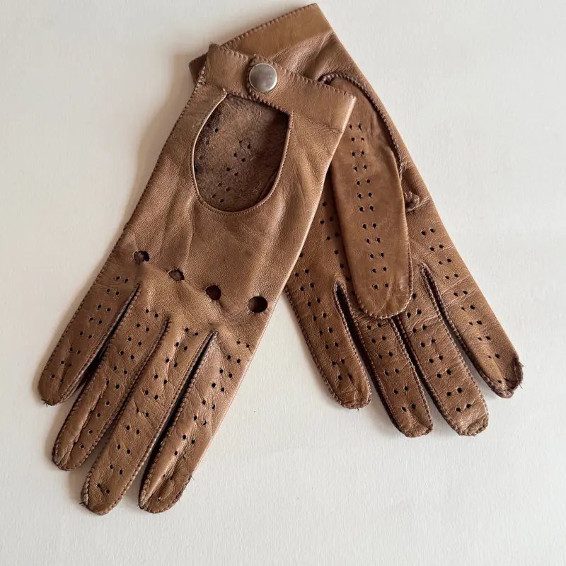 Italian Tan Nappa Leather Driving Gloves