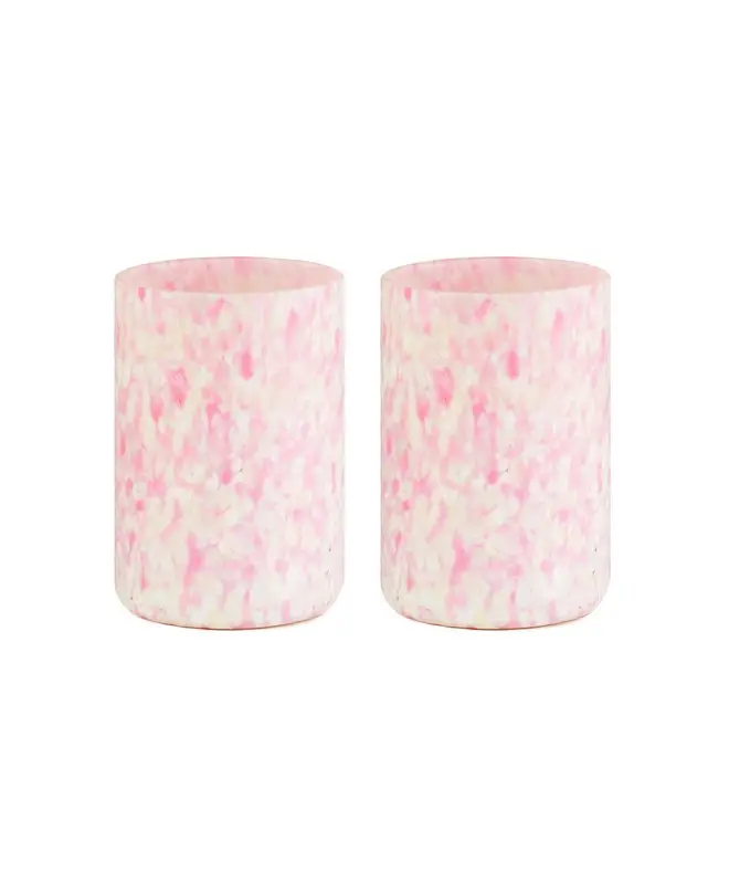 IVORY & PINK TUMBLERS