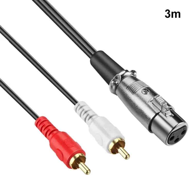 JUNSUNMAY 2 RCA Male to XLR Female Stereo Audio Cable, Cable Length