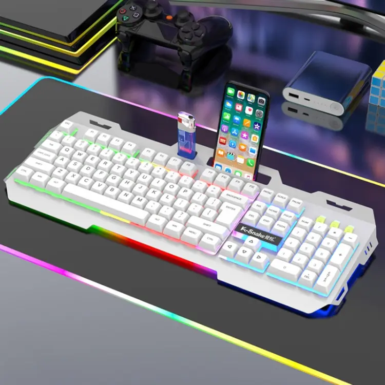 K-Snake Mechanical Feel Keyboard Mouse Kit USB Wired 104 Keycaps Computer Keyboard, Style