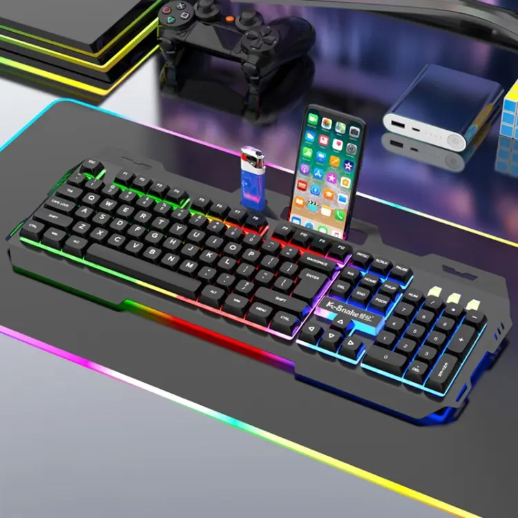 K-Snake Mechanical Feel Keyboard Mouse Kit USB Wired 104 Keycaps Computer Keyboard, Style