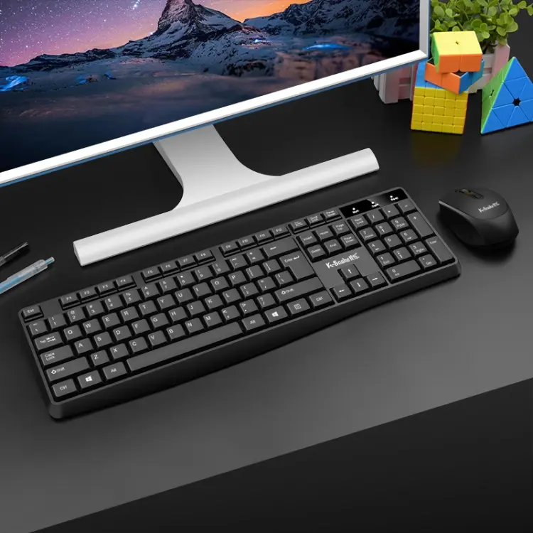 K-Snake WK800 Wireless 2.4G Keyboard Mouse Set Tabletop Computer Notebook Business Office House Use, Color