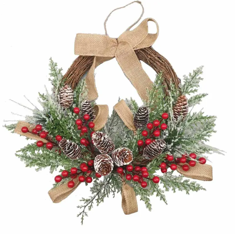 KASAVIVA NATALE FROSTY DIETROPORTA CON FIOCCO CM.50