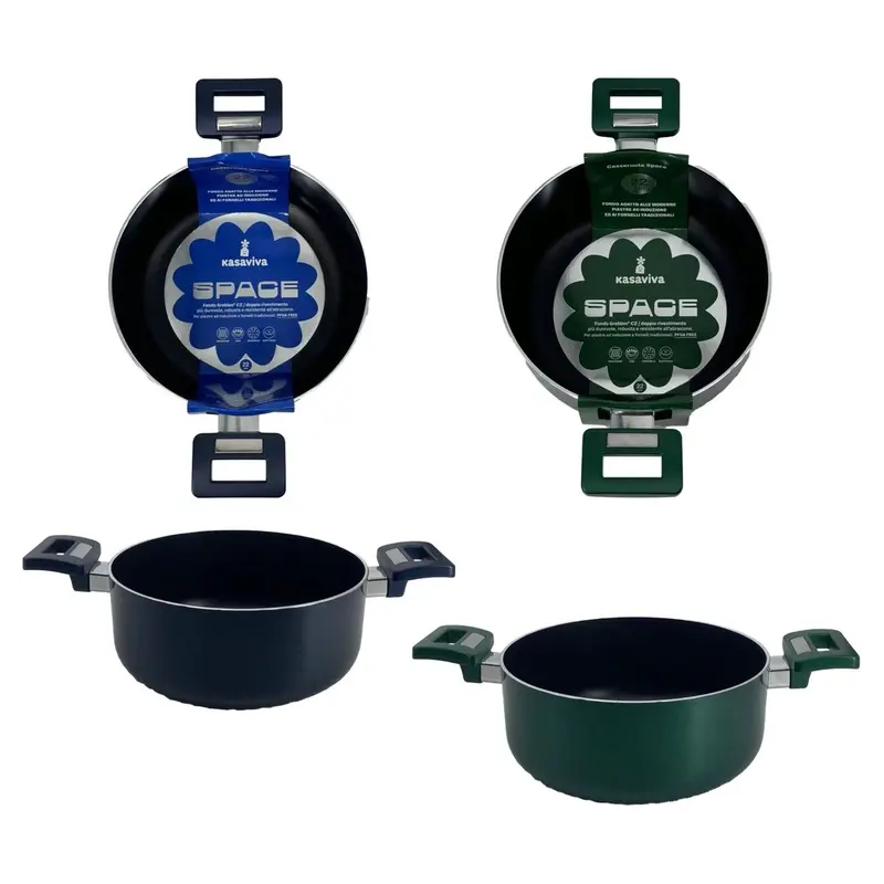 KASAVIVA SPACE CASSERUOLA 2 MANICI CM.24 INDUZIONE
