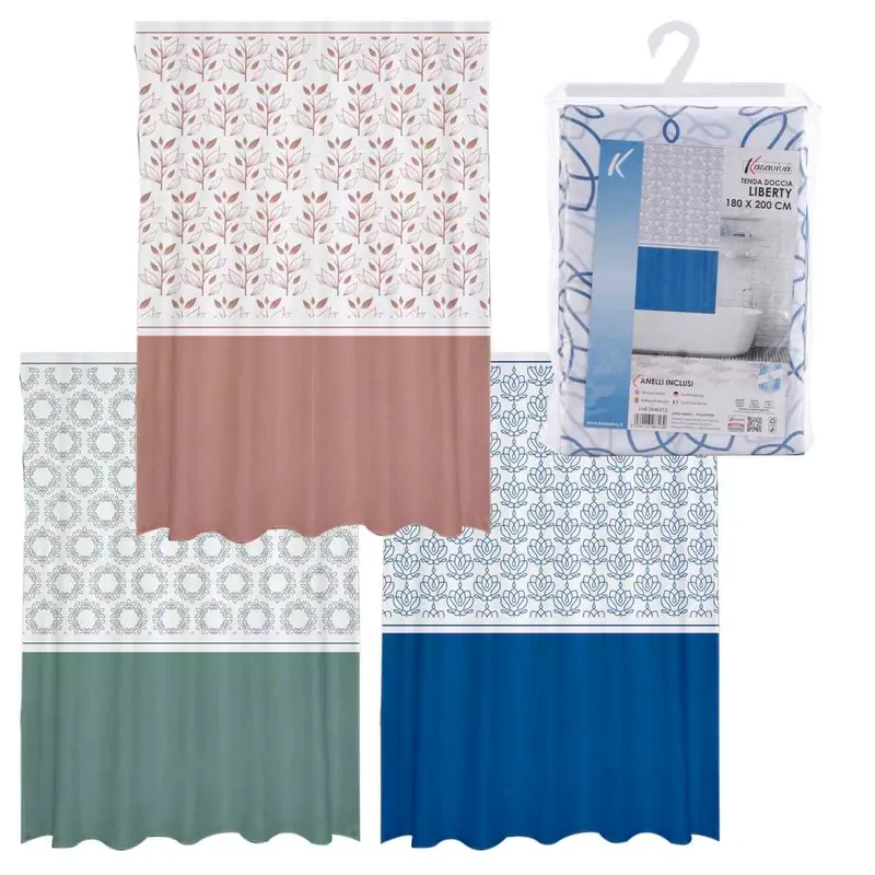 KASAVIVA TENDA DOCCIA LIBERTY CM.180X200 ASSORTITA