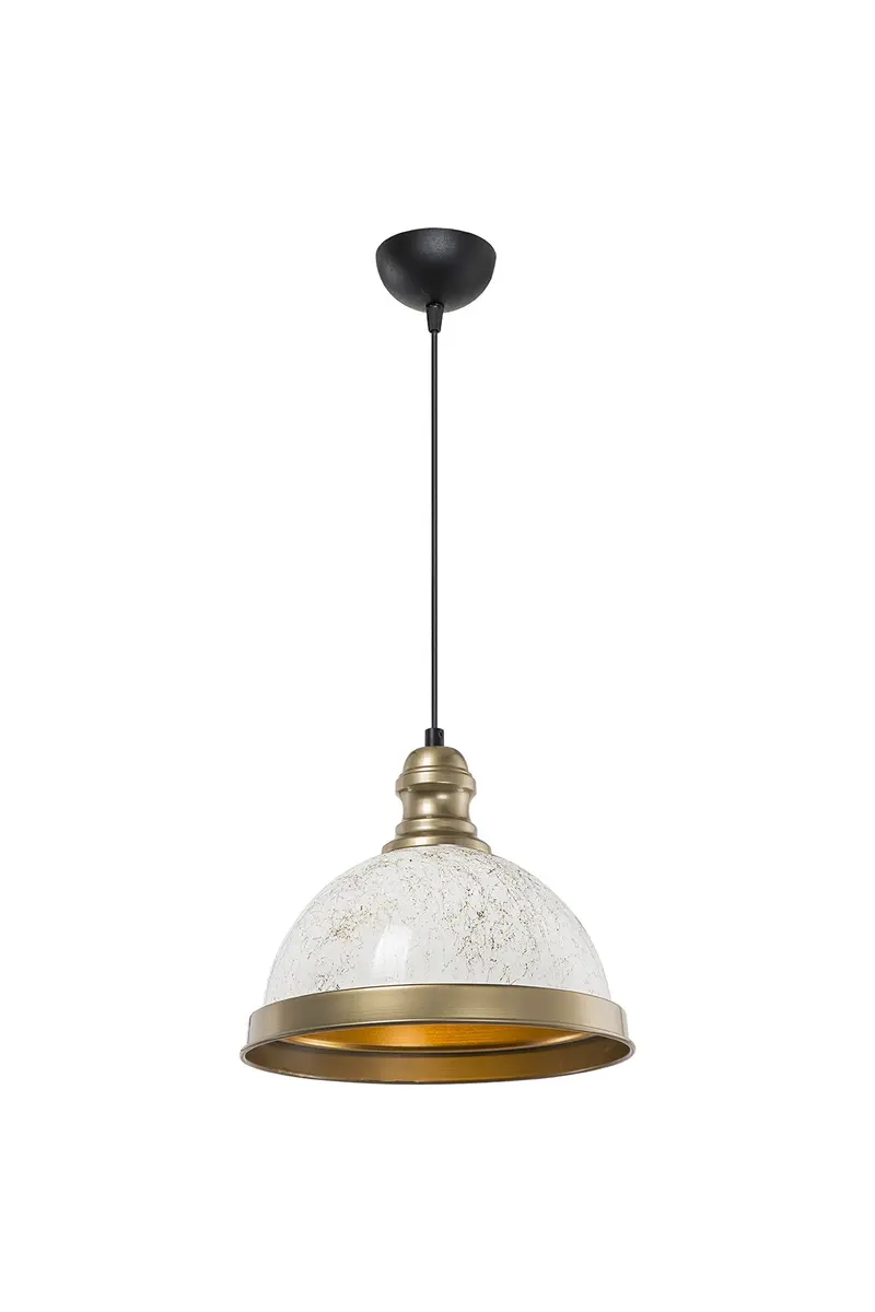 Lampada da soffitto Astek ASZ1636 con paralume in metallo bianco