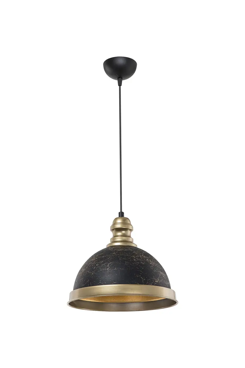 Lampada da soffitto Astek ASZ1637 con paralume in metallo nero