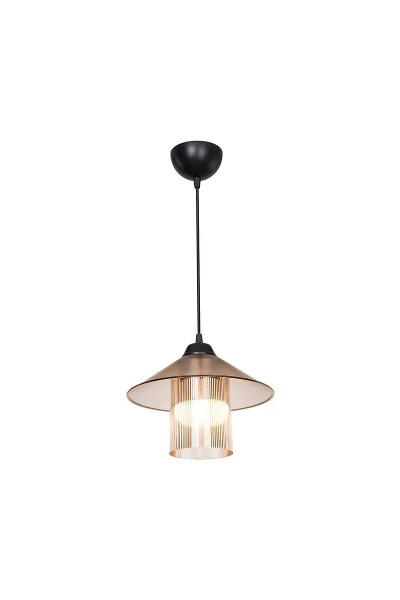 Lampada da soffitto Inka ASZ1464 con paralume in plastica ambrata