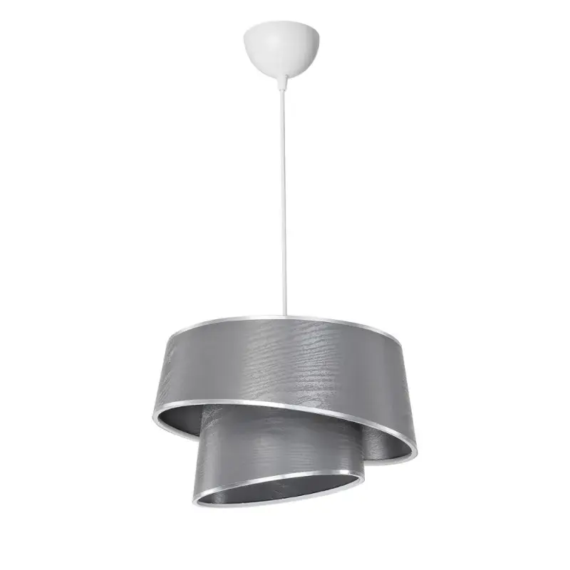 Lampada da soffitto Lima MDL5132 con paralume in PVC effetto tessuto grigio