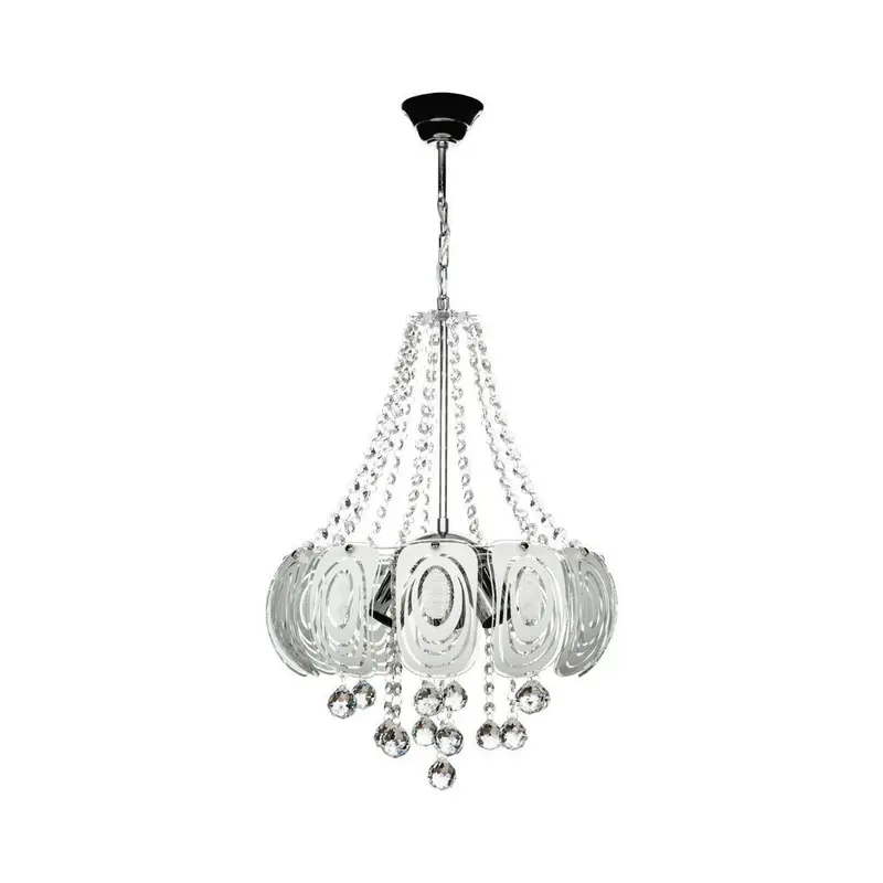 Lampada da soffitto Yon MDL3973 argento vetro decorato e pietre effetto cristallo