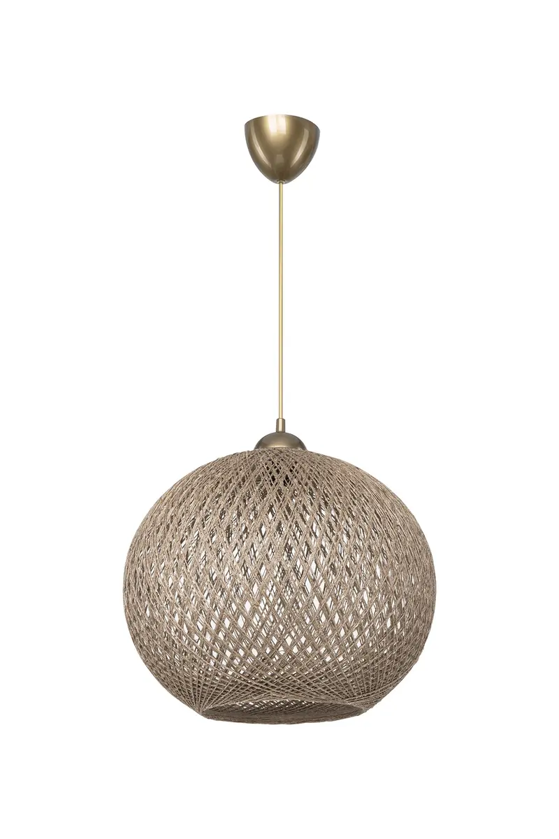 Lampada da soffitto Yumak MDL4746 con paralume in corda beige