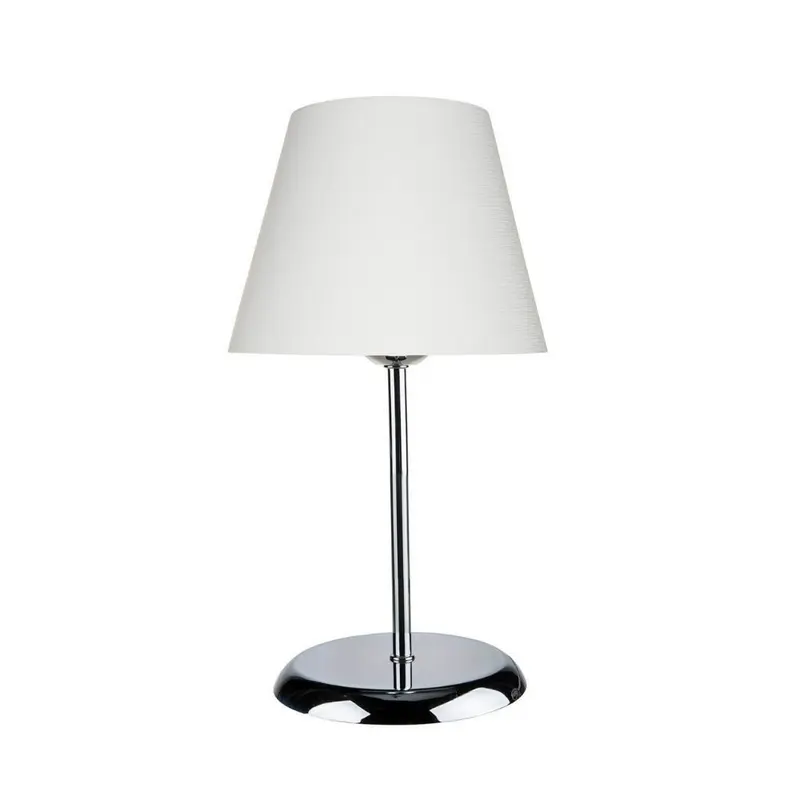 Lampada da tavolo Elva ASZ1047 in metallo e paralume in PVC effetto tessuto