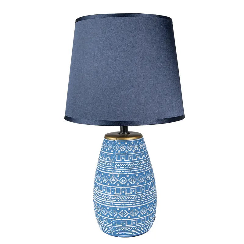 Lampada da tavolo Ø 20x35 cm Blu Bianco Ceramica