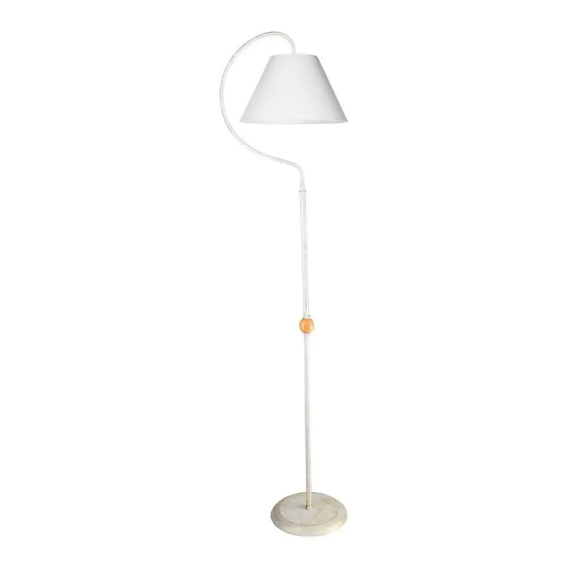Lampada da terra a stelo Geo ASZ1043 con paralume in PVC effetto tessuto bianco