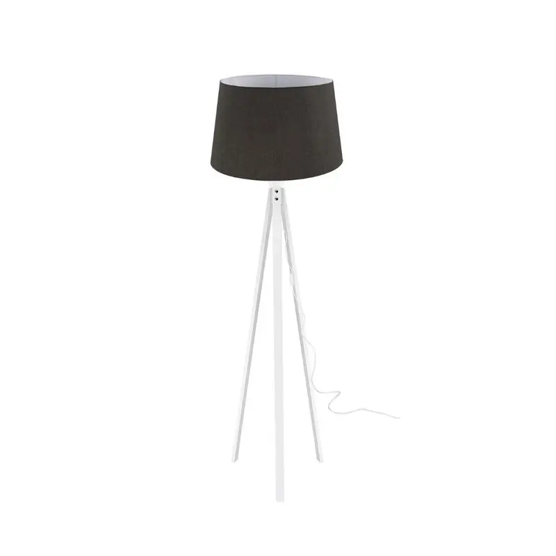 Lampada da terra DECOBI2660 con paralume in PVC effetto tessuto nero