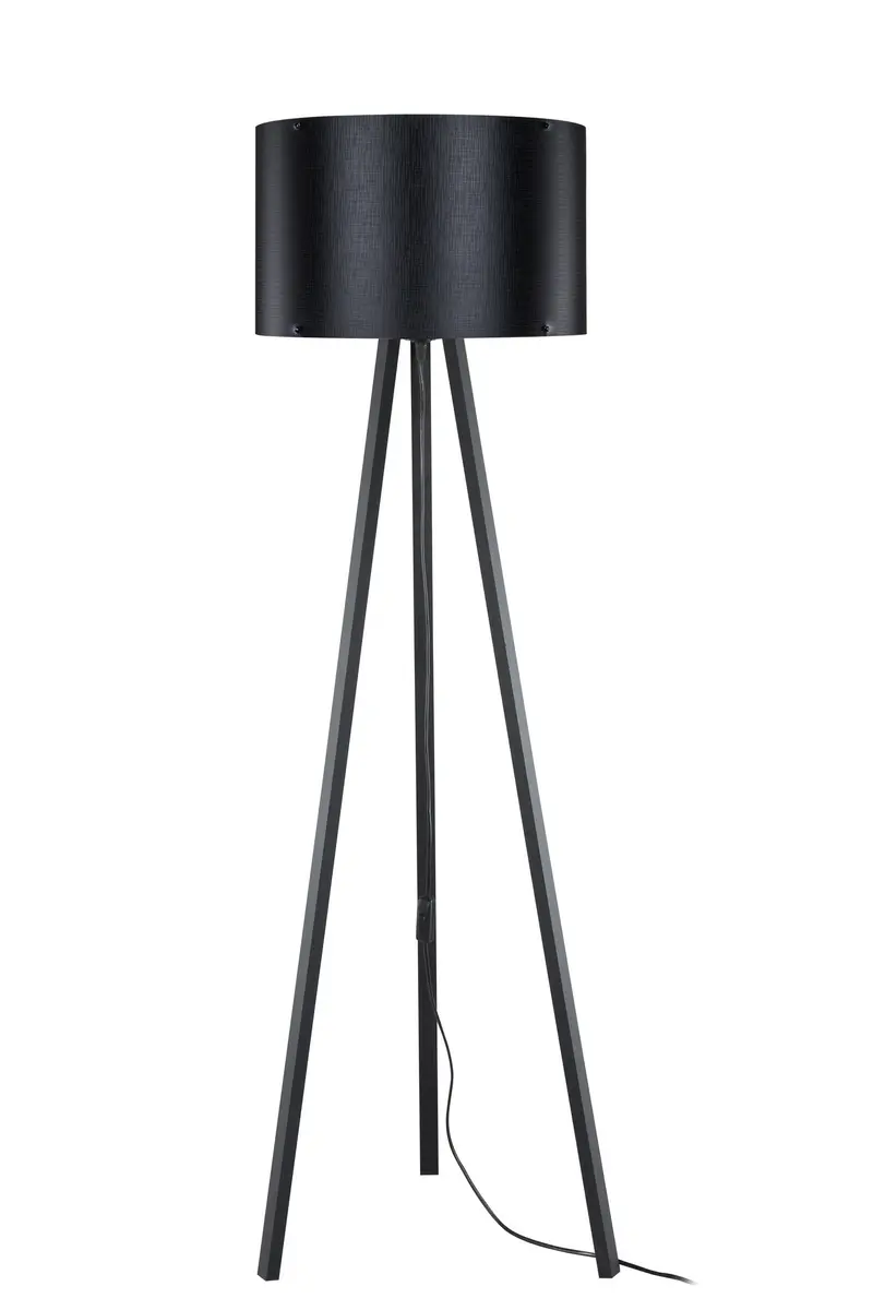Lampada da terra Piko MDL5134 con piantana e paralume in PVC effetto tessuto nero
