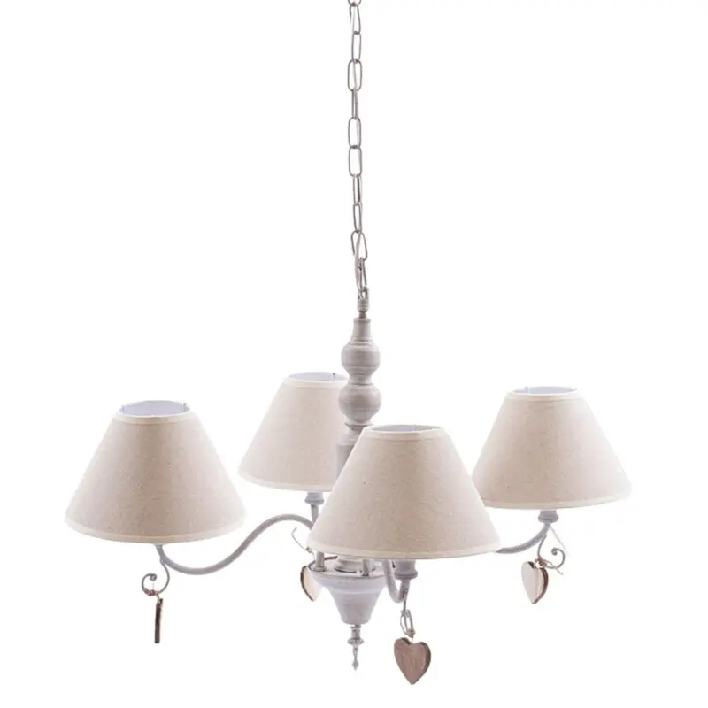 Lampadario con quattro bracci e decorazione cuore Ø47