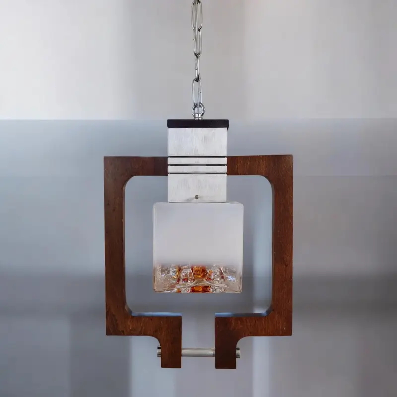 Lampadario geometrico stile Sciolari anni '70