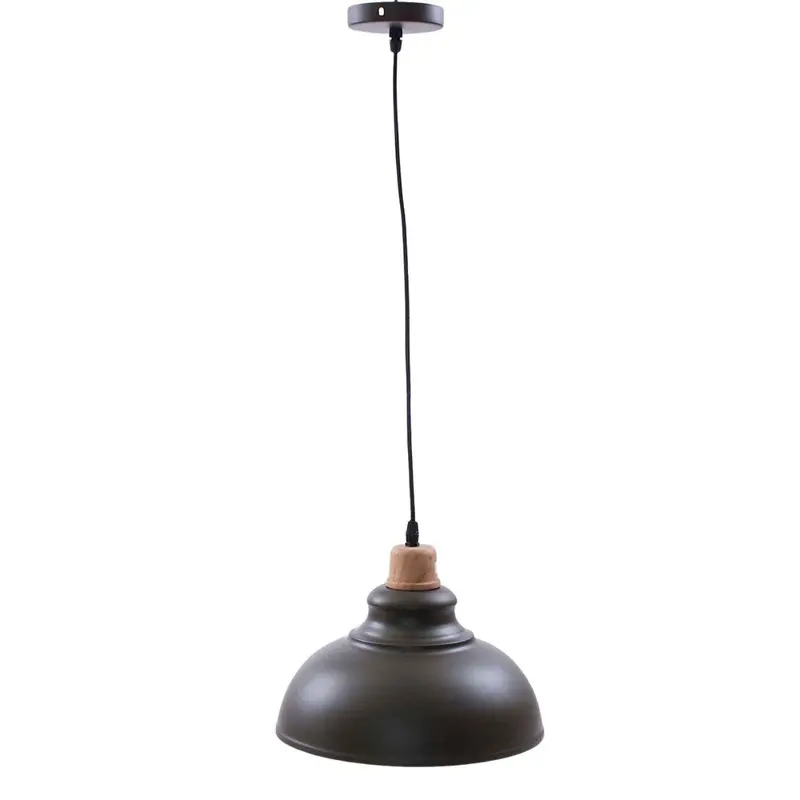 Lampadario in metallo verde militare Ø30