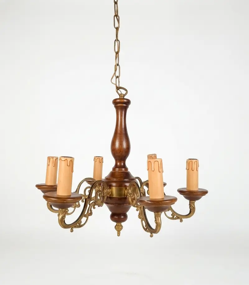 Lampadario italiano vintage a 6 braccia