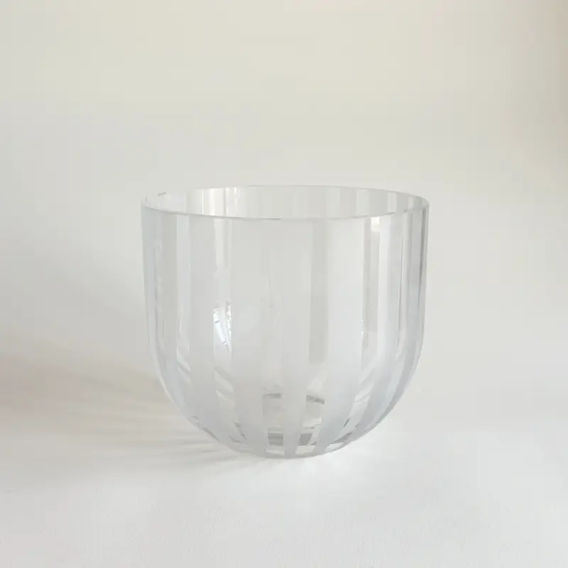 Large Stripe Glass Vase | Frosted Detail · Sweden 1960s