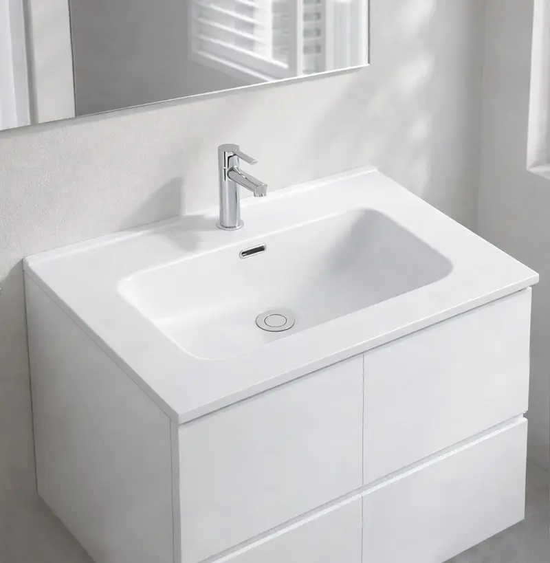 Lavabo consolle da appoggio LAV9070S in ceramica 1 vasca 71x46.5 cm. bianco lucido
