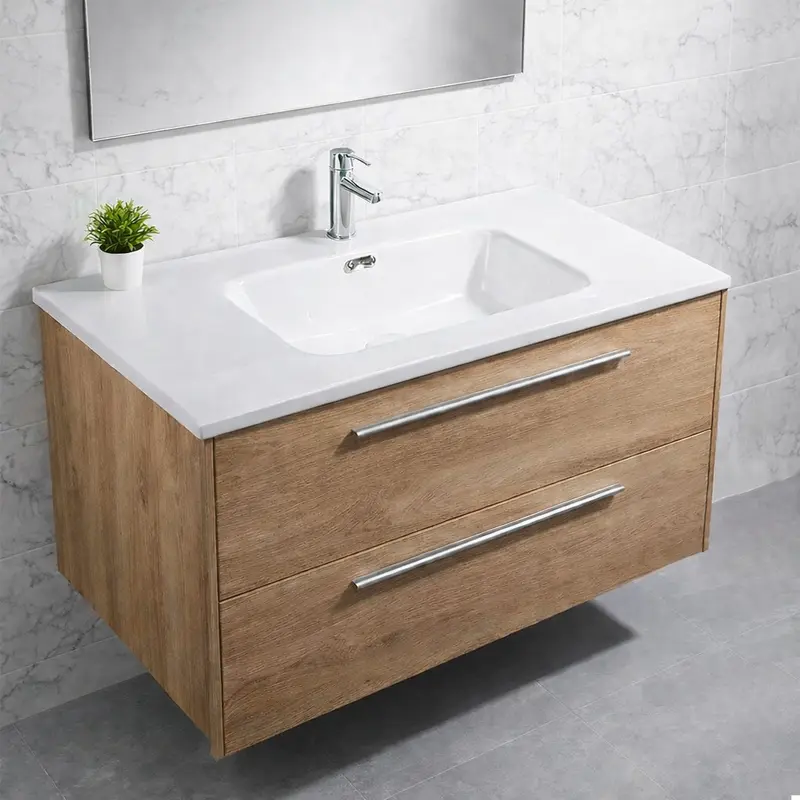 Lavabo incasso Bulnes100 in ceramica bianco lucido 101x46.5 cm.