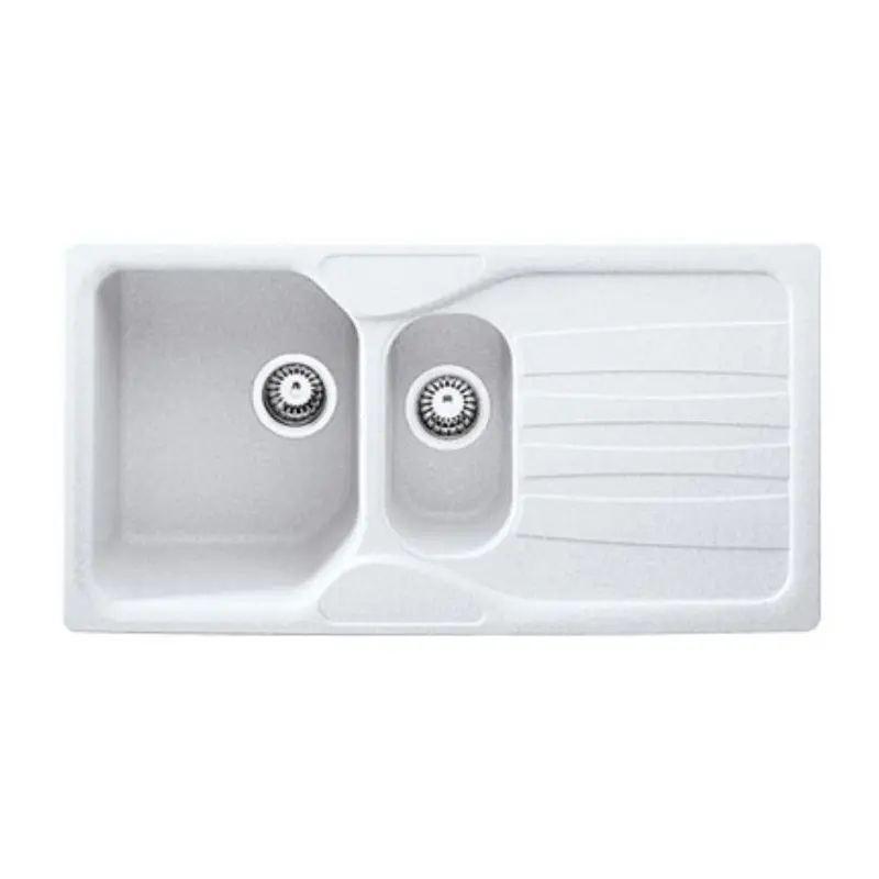 Lavello 1 vasca e mezza Franke Calypso COG651 con gocciolatoio reversibile 97x50 cm. bianco