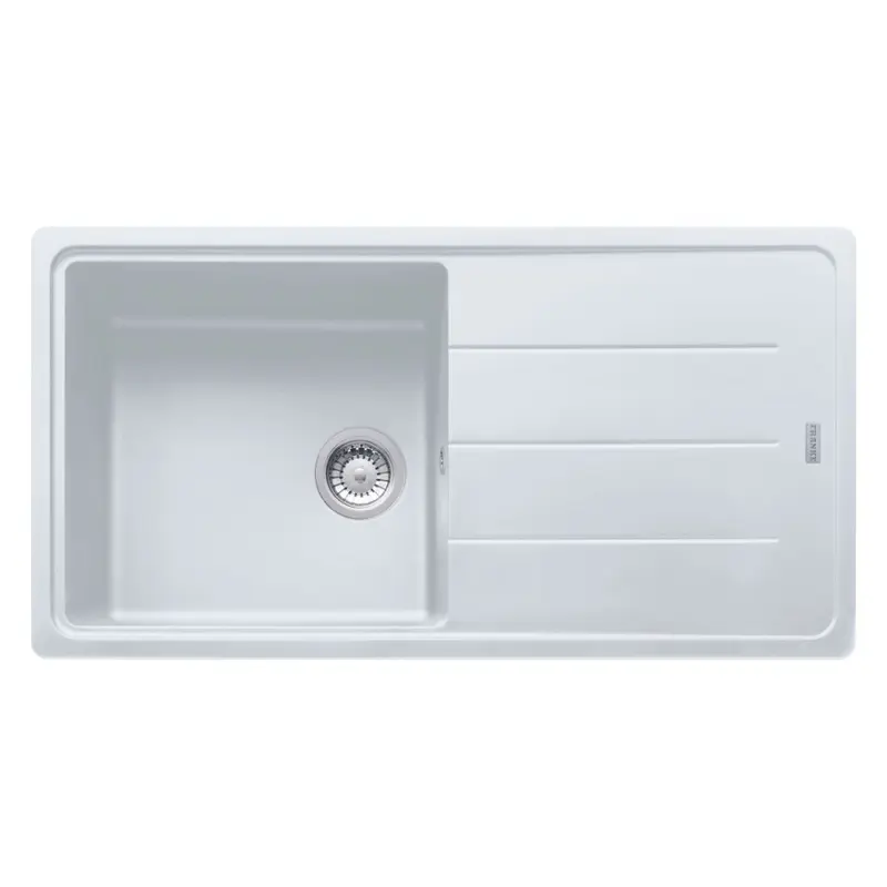 Lavello 1 vasca Franke Boston BFG61197 con gocciolatoio reversibile 97x50 cm. bianco