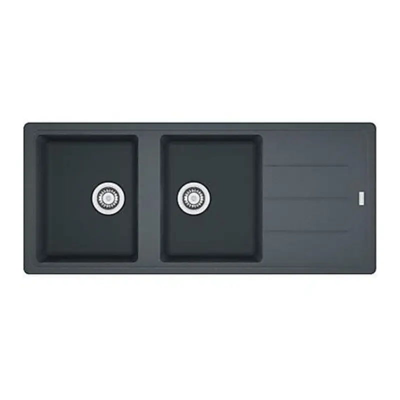 Lavello 2 vasche Franke Boston BFG621 con gocciolatoio reversibile in fragranite 116x50 grafite