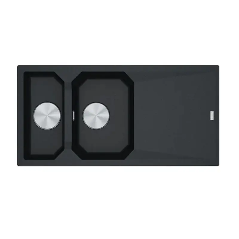 Lavello 2 vasche Franke FXG661 con gocciolatoio reversibile fragranite 100x50 cm. nero