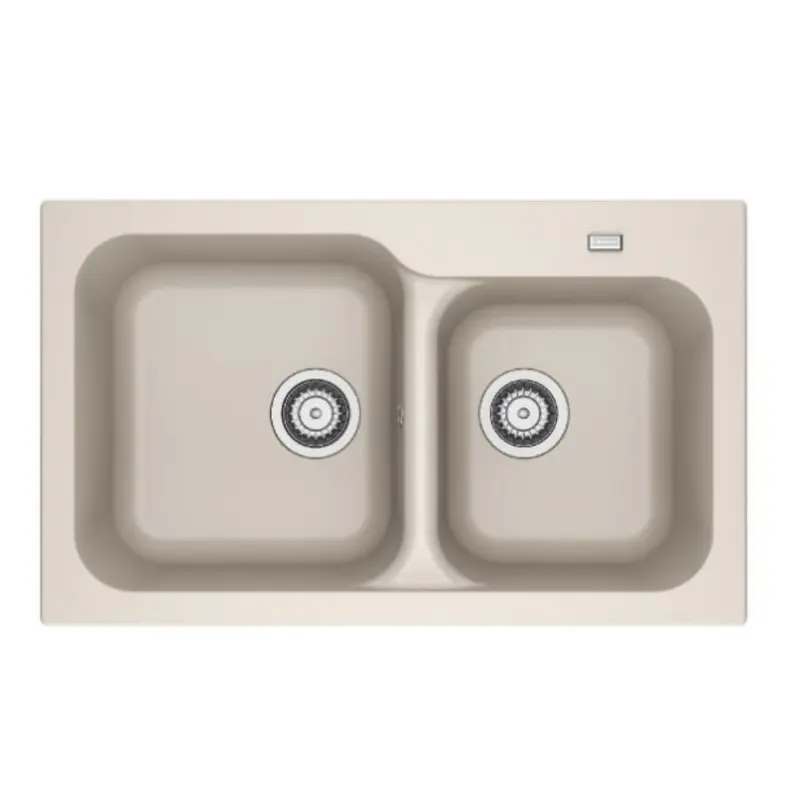 Lavello 2 vasche Franke KID620 incasso in tectonite beige 83x50 cm.