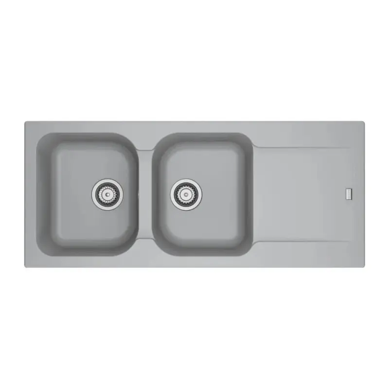 Lavello 2 vasche Franke KID621BE con gocciolatoio reversibile 116x50 cm. grigio