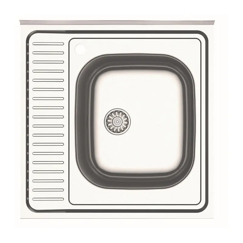 Lavello da appoggio SA24 una vasca 60x60cm. inox