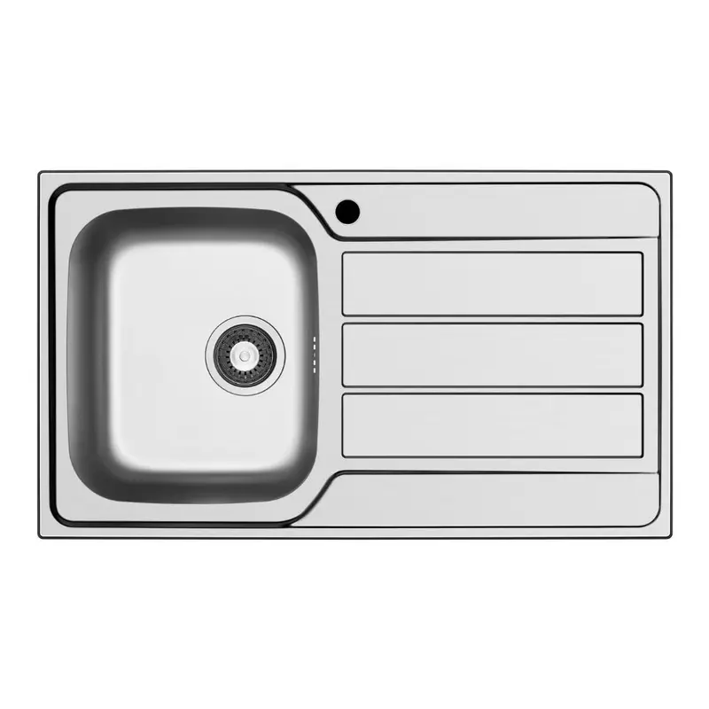 Lavello da incasso Tirreno861 con 1 vasca sinistra con gocciolatoio destro inox scatolato singolarmente