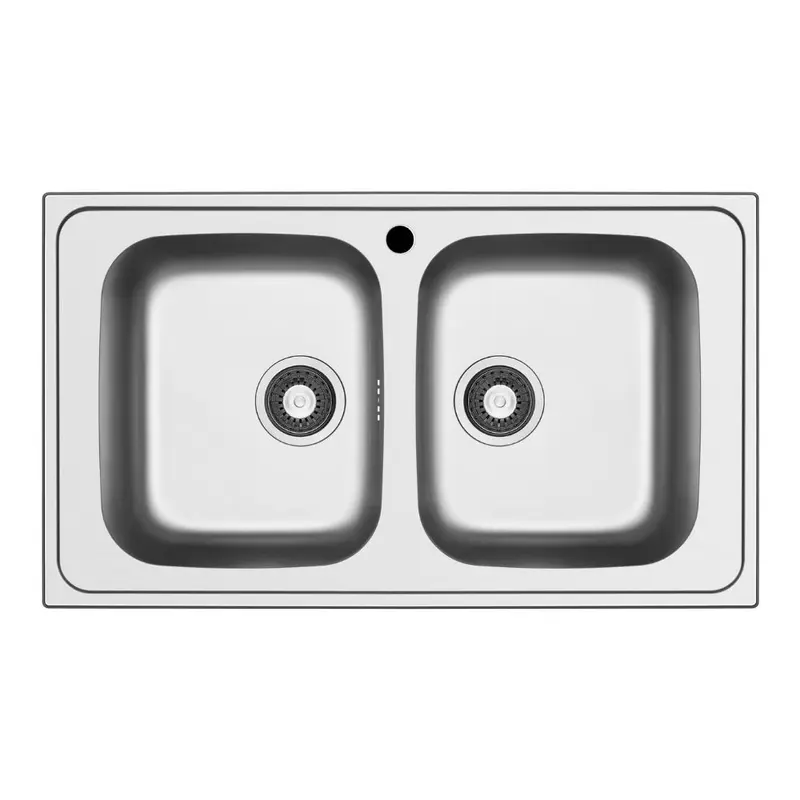 Lavello da incasso Tirreno862 2 vasche 86x50 inox scatolato singolarmente