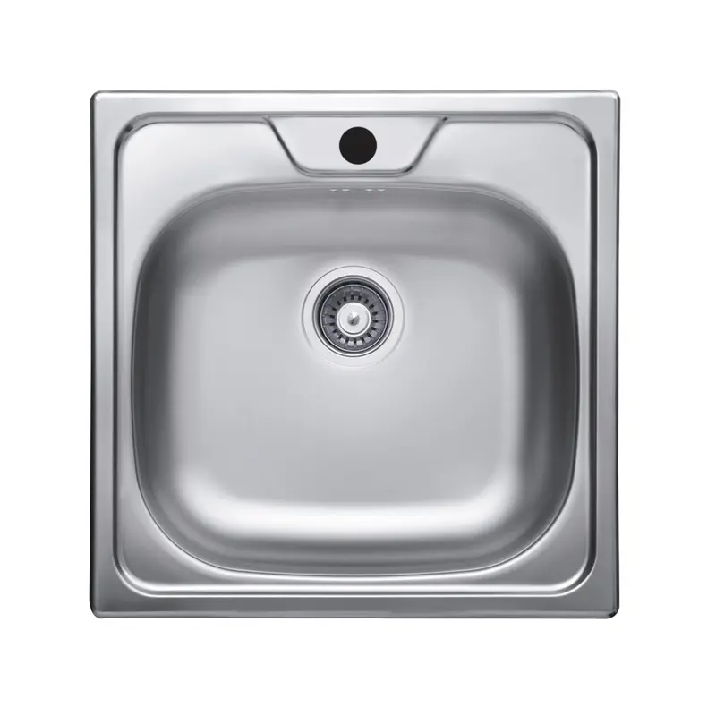 Lavello incasso monostampo N244KR 1 vasca 48x48 cm. inox