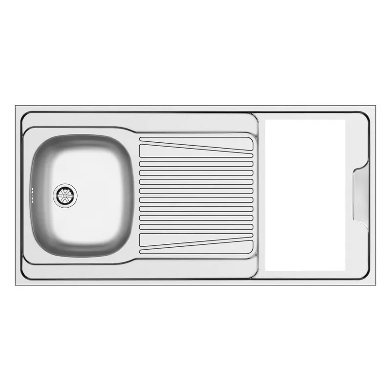Lavello monoblocco reversibile Indiano120 1 vasca con foro per piano cottura da 30 cm. inox scatolato singolarmente