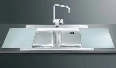 Lavello Smeg LI92B 90x50 cm 2 vasche con vetro bianco