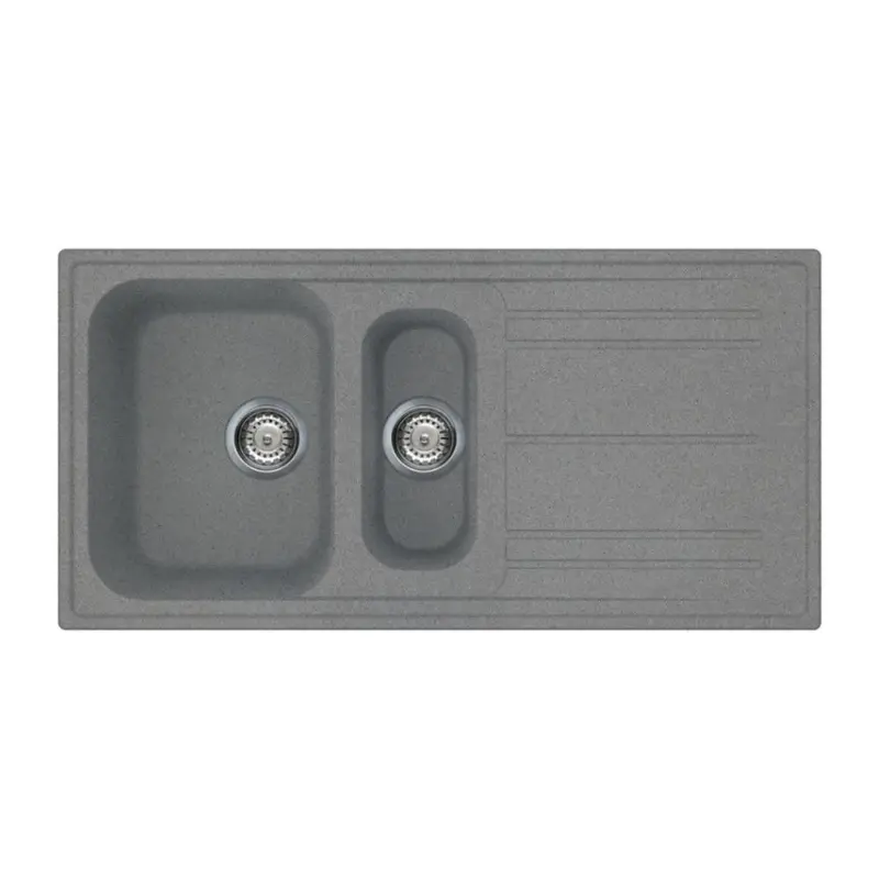 Lavello Smeg LZ102TT 1 + 1/2 vasca con gocciolatoio reversibile 100x50 cm. titanio