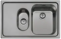 Lavello Smeg SP7915SN 79x50 cm 1+1/2 vasca con gocciolatoio sinistro acciaio inox nero