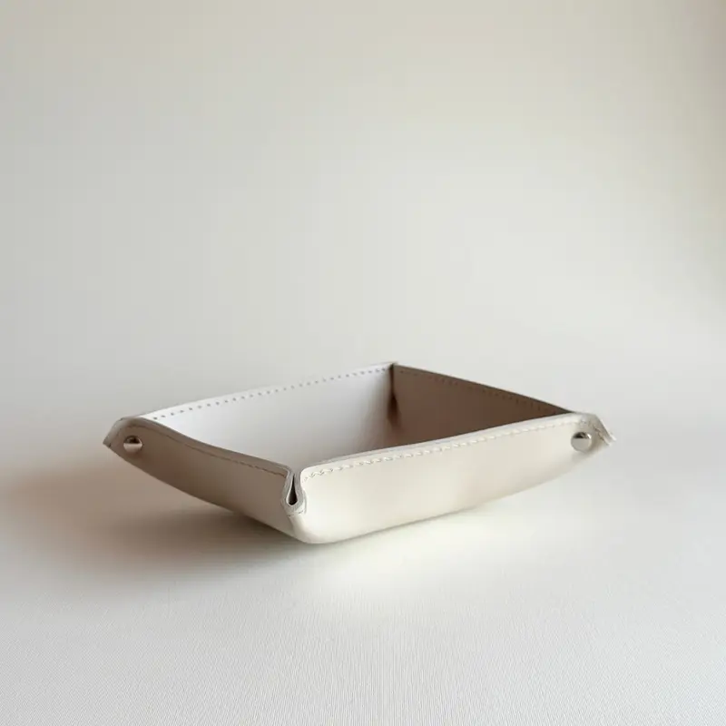 Leather Valet Tray | Antique Ivory