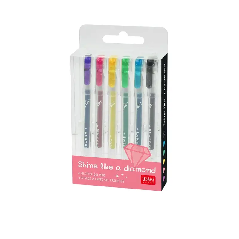 LEGAMI MILANO 6 MINI PENNE GEL GLITTERATE SHINE LIKE A DIAMOND MULTICOLOR