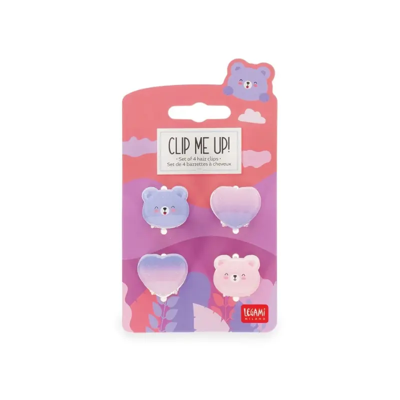 LEGAMI MILANO CLIP ME UP! SET DI 4 MINI MOLLETTE PER CAPELLI TEDDY