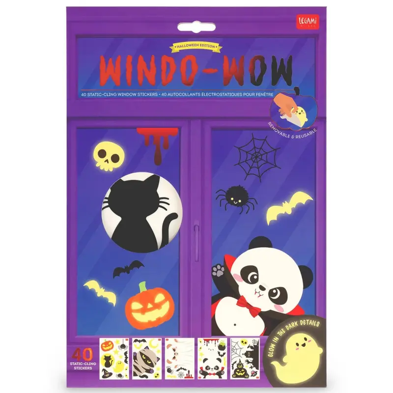 LEGAMI MILANO HALLOWEEN WINDOW-WOW PUMPKIN SET DI 40 ADESIVI ELETTROSTATICI PER FINESTRA