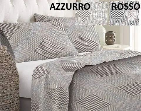 Lenzuolo 2 piazze cotone felpato made italy anti pilling dis tipo pied de poule