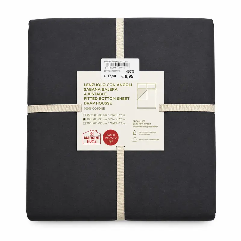 Lenzuolo con angoli Mangini Home - Grigio scuro