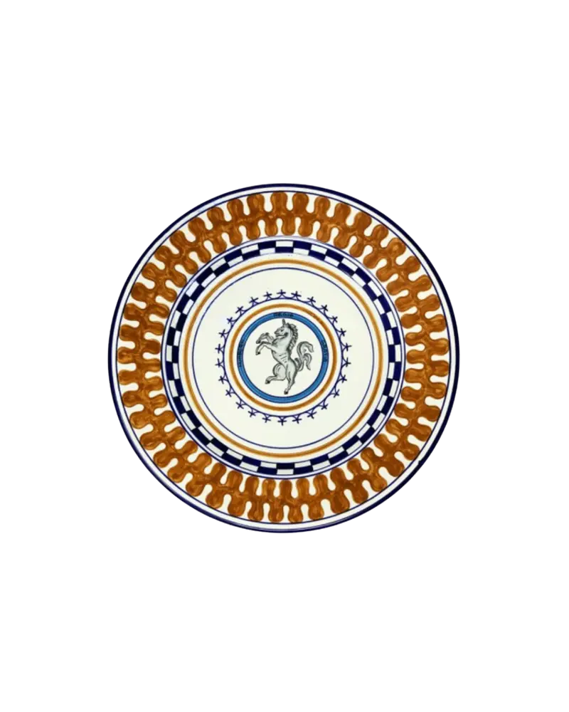 Leocorno Blue and Orange Pattern Imperial Plate Set