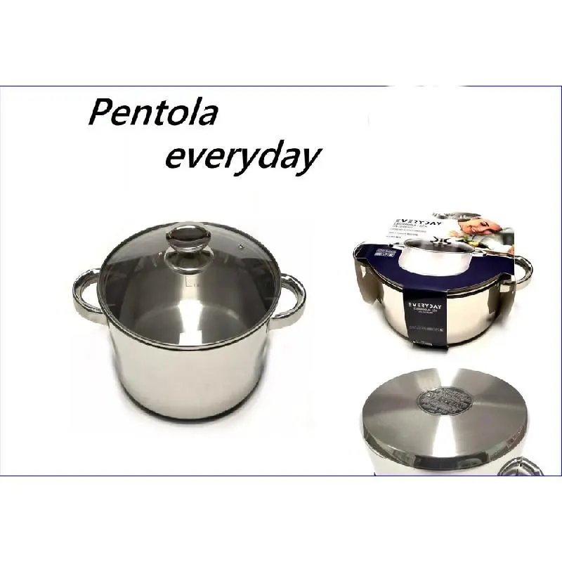 LETIZIA EVERYDAY PENTOLA IN ACCIAIO CON COPERCHIO IN VETRO CM.16
